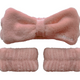 Biodance Pink Fluffy Plush Spa Headband & Wristband Set – 3 Piece
