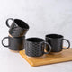 GBhome 12oz Stackable Black Ceramic Coffee Mugs – Set of 4