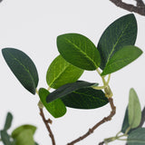 Three tall artificial eucalyptus branches 41.7 inches with realistic green PE plastic leaves arranged in a vase - view 3