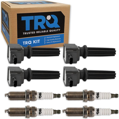 TRQ 8-piece ignition coil and iridium spark plug kit for 2017-2021 Ford Fusion and EcoSport in black packaging