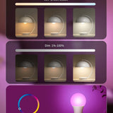 Colorpanda A19 E26 smart LED light bulb glowing in multicolor, 8W color-changing bulb with Bluetooth Mesh for Alexa and Google - view 6