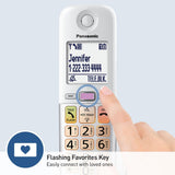 Panasonic KX-TGU430W white cordless phone with large 2.1-inch display and oversized buttons for seniors - view 2