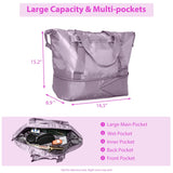FLOCURE purple nylon yoga mat bag with shoe compartment and wet pocket, front view showing zipper pockets and mat strap - view 4