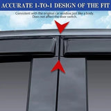 LETINGFAR 4-Piece Tape-On Rain Guards for 2006-2011 Honda Civic Sedan — view 2 of 6