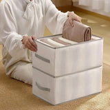 fufeisi Set of 2 Wardrobe Clothes Organizer Bins with Zip Dividers – White — view 5 of 6