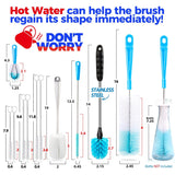 Holikme 11-Piece Bottle Brush Set – Long Handle Straw & Tube Cleaner – Open Box — view 5 of 8
