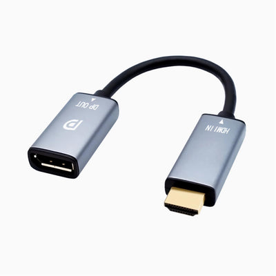 CORN silver HDMI male to DisplayPort female adapter cable DZ-X-131 with gold-plated connectors, 6.5 inches