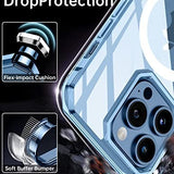 Slim blue Kakalux iPhone 13 Pro Max MagSafe case with military-grade drop protection and raised camera bump edge - view 3