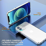 AEDILYS clear slim TPU bumper case for iPhone 12 and 12 Pro shown with two 9H tempered glass screen protectors - view 4