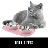 Gorilla Grip Dog Bowl Set with Pink Silicone Mat - 304 Stainless Steel 2 Cup — view 8 of 8