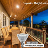 Six PAR30 long neck 75W halogen flood light bulbs with E26 base in open box packaging, warm white 2800K - view 4
