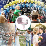 HQF 88-hole bubble machine with multicolor LED lights and detachable fan held by child outdoors at party - view 3