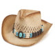 Erocalli Wide Brim Raffia Straw Cowboy Hat - Unisex Sun Hat for Beach & Travel