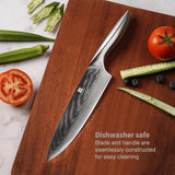 Zongchuan 8-inch Damascus chef knife with 67-layer forged steel blade and stainless steel handle beside gift box - view 7