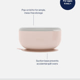 Lalo Silicone Suction Bowl with Lid – Grapefruit Baby Feeding Bowl — view 4 of 6