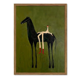 Abstract Western Cowboy Wall Art – 12x16 Framed Vintage Horse Rider Canvas Print — view 1 of 8