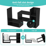 NUTIKAS 3-Tier Adjustable Desk Shelf Organizer – Black Desktop Bookshelf — view 8 of 8