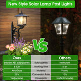 Melunar black solar post light with built-in flower planter base, 28.7-inch freestanding outdoor garden lamp - view 6