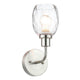 XiNBEi Brushed Nickel 1-Light Wall Sconce with Clear Faceted Glass Shade