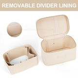 HiTotes Beige Leather Travel Makeup Bag with Removable Divider & Zipper — view 4 of 7