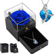 Blue Galaxy Rose Glass Dome & Moissanite Necklace Gift Set for Her