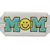 Preppy MOM Patch White PU Leather Small Cosmetic Makeup Bag Gift — view 1 of 3