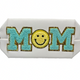 Preppy MOM Patch White PU Leather Small Cosmetic Makeup Bag Gift