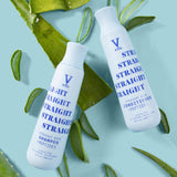 Three 12oz bottles of V&Co. Straight Hair Moisturizing Conditioner with aloe and peptide formula - view 4