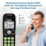 VTech VG131-11 black cordless DECT 6.0 phone with backlit display, keypad, and wall mount design - view 3