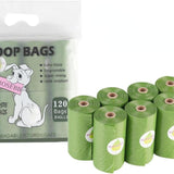 RoseBB green biodegradable dog poop waste bags 9x13 inches, 8 rolls of 15 bags totaling 120 count