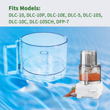 Transparent 7-cup plastic food processor work bowl with 2-tab locking rim, compatible with Cuisinart DLC-10 models - view 5