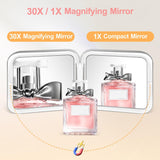 MIYADIVA 30X Magnifying Compact Pocket Mirror with Tweezers – Gold – Open Box — view 5 of 8