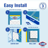 Clorox 4-pack MERV 11 pleated air filters size 16x25x1 in white beverage board frames for furnace and AC - view 6
