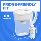 Brita Metro white BPA-free 6-cup water filter pitcher with easy-fill locking lid on kitchen countertop - view 3