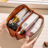 BIVIZKU Checkered Makeup Bag – 180° Flat-Open Large Cosmetic Organizer — view 5 of 8