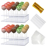 Dooiclear Clear Acrylic Cake Pop Stand 2-Pack – 30 Holes w/100 Sticks & Bags – Open Box — view 1 of 8