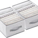 fufeisi Set of 2 Wardrobe Clothes Organizer Bins with Zip Dividers – White