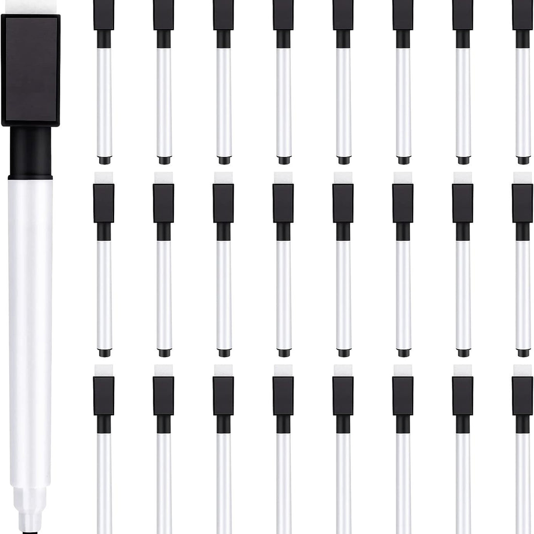 Set of 24 RYHBETH magnetic fine point dry erase markers in assorted colors displayed on a whiteboard