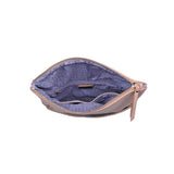 Urban Expressions natural vegan leather locket clutch bag with laser-cut floral front flap and gold detachable chain strap - view 8
