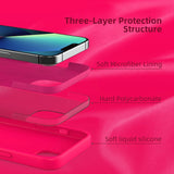 K Tomoto hot pink liquid silicone shockproof case for iPhone 13 with raised bezels and microfiber lining interior - view 4