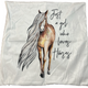 Just a Girl Who Loves Horses Flannel Throw Pillow Cover 18x18 Beige Cream