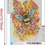 Two 5D diamond painting kits with butterfly and honeybee designs on 12x16 inch canvases with round full drill resin diamonds - view 4