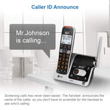 AT&T BL102-2 DECT 6.0 cordless phone system with 2 silver handsets, base unit, and chargers, open box - view 8