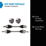 TRQ 4-piece front CV axle assembly and wheel bearing kit for 2013-2014 Honda Accord V6 3.5L automatic transmission - view 2