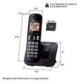 Panasonic KX-TGC200B black cordless handset with 1.6-inch amber backlit display and speakerphone - view 7