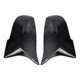 Pair of carbon fiber style ABS mirror cover caps for 2013-2015 BMW 7 Series F01 F02 clip-on replacement - view 7