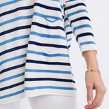 REDMORE women's red oversized striped crewneck long sleeve poncho knit pullover sweater with loose relaxed fit - view 6