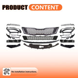 JX RACING front bumper grille and fog light bezel kit for 2011-2013 Kia Optima EX LX in black with chrome accents - view 7