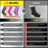 Blitzu Ankle Brace Compression Sleeve with Arch Support – Medium, Black — view 7 of 7