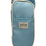 Great Day Light Blue Multi-Compartment Zipper Pencil Case Pouch with Handle — view 1 of 4